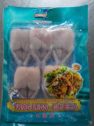 ĐÙI ẾCH CẮT LƯNG LS - A - SIZE 4/6 - THÙNG 40 KHAY - NET 80%